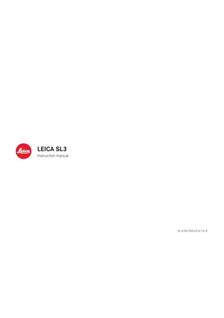 Leica SL3 manual. Camera Instructions.